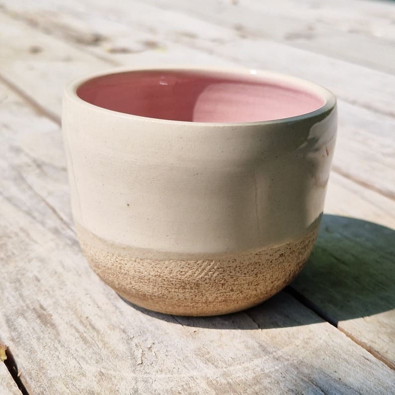 Lille kop i keramik uden hank Rosa